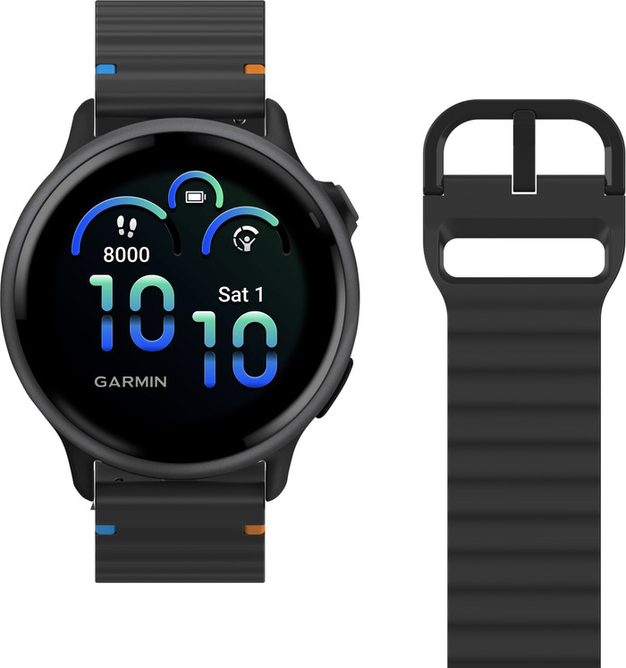 Just in Case Silikon-Armband Schwarz für Garmin Vivoactive 6 / 5 detail