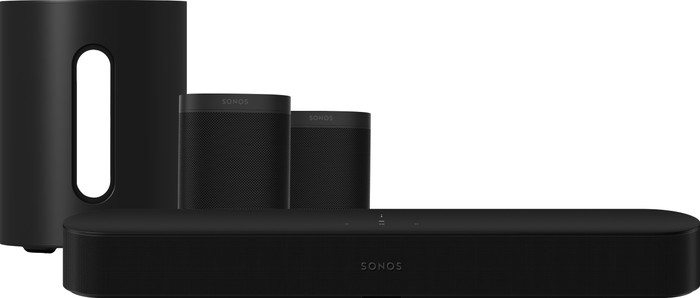 Sonos Beam Gen2 + 2x One + Sub Mini Schwarz Main Image