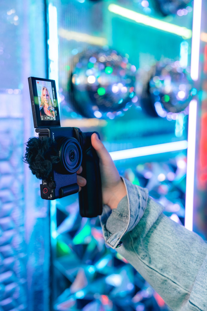 Sony ZV-1F product in use