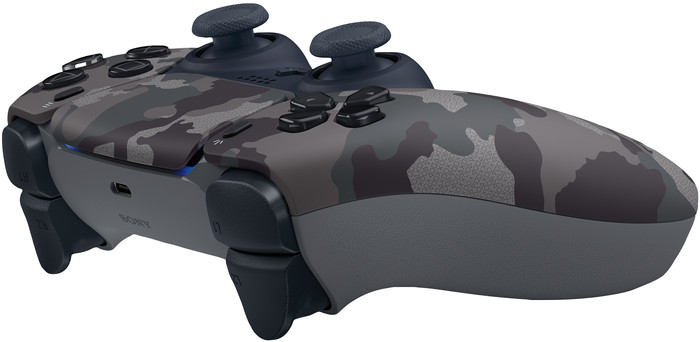 Kablloser Controller Sony PlayStation 5 DualSense Grey Camo + BlueBuilt-Ladestation rechte seite