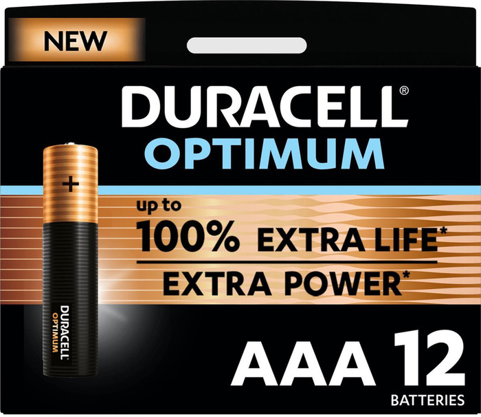 Duracell Alkaline Optimum AAA-Batterien 12 Stk. Main Image