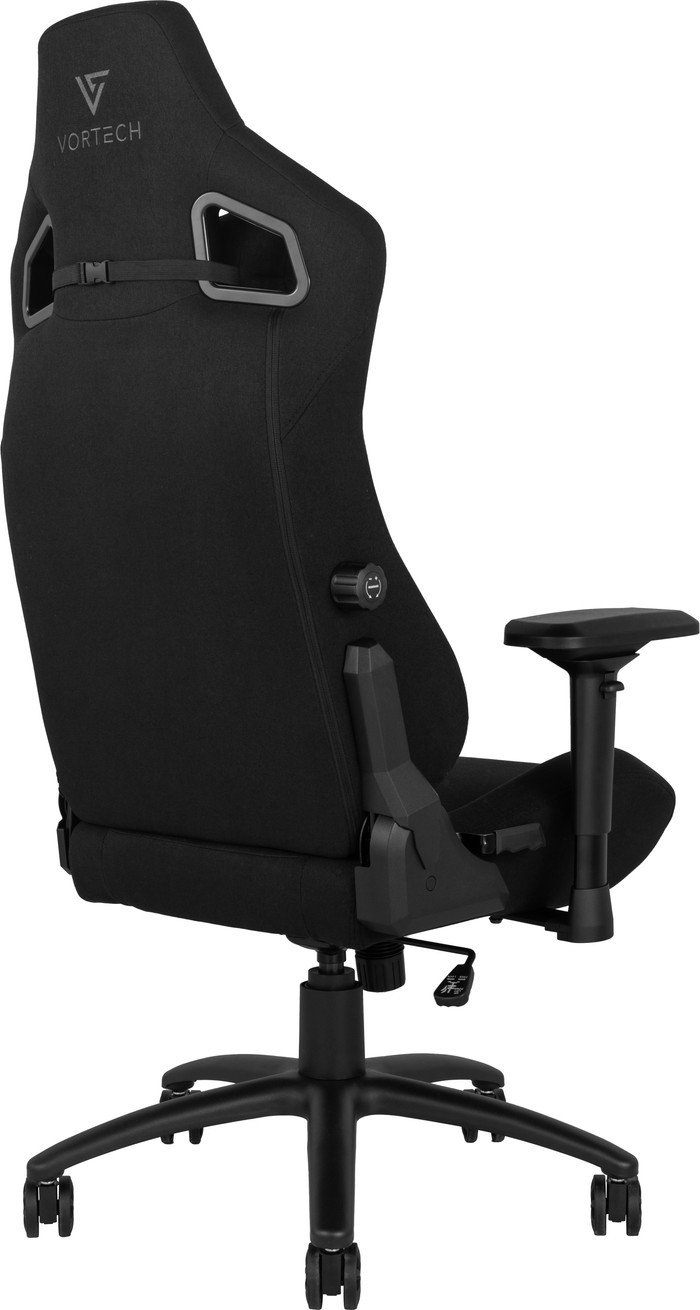 Vortech Pro Gaming-Stuhl Schwarz + Bodenschutzmatte linke seite