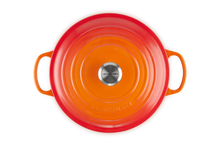 Le Creuset Signature Runder Bräter 28 cm Ofenrot oberseite