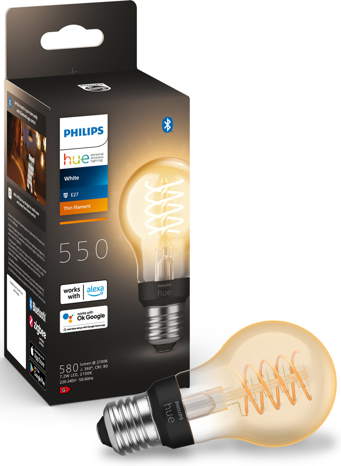 Philips Hue Filamentlampe White Standard E27 - 2023 - 4er-Pack verpackung