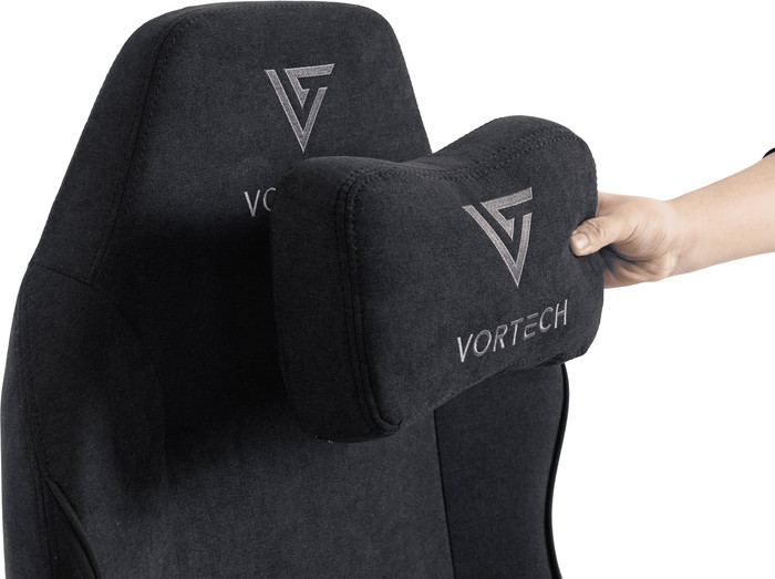 Vortech Prestige Gaming Chair Black + Vortech Floor Mat Black detail