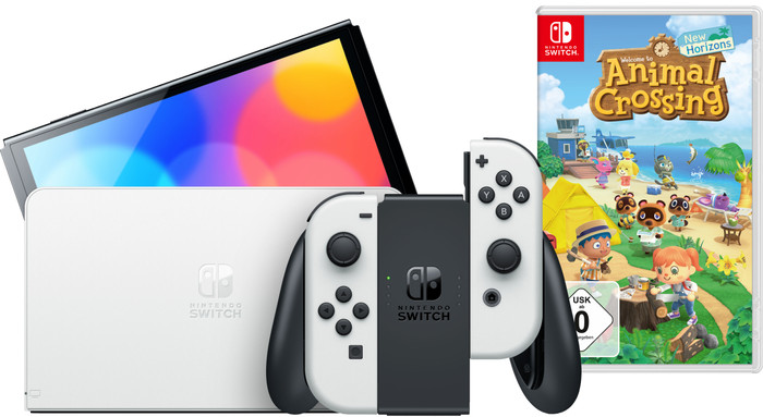 Nintendo Switch OLED Weiß + Animal Crossing New Horizons Main Image