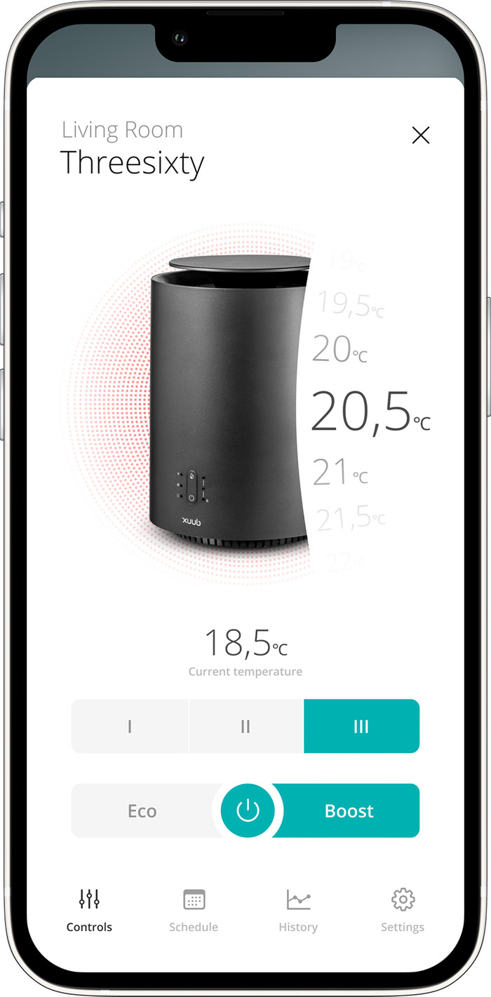 Duux Threesixty 2 Smart Heater Gray detail