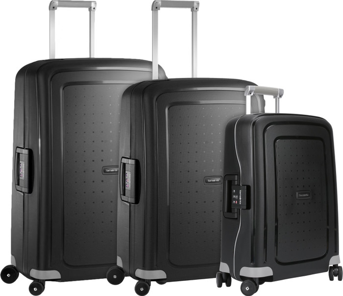 Samsonite S'Cure Spinner 75cm + 69cm + 55cm Black Suitcase Set Main Image