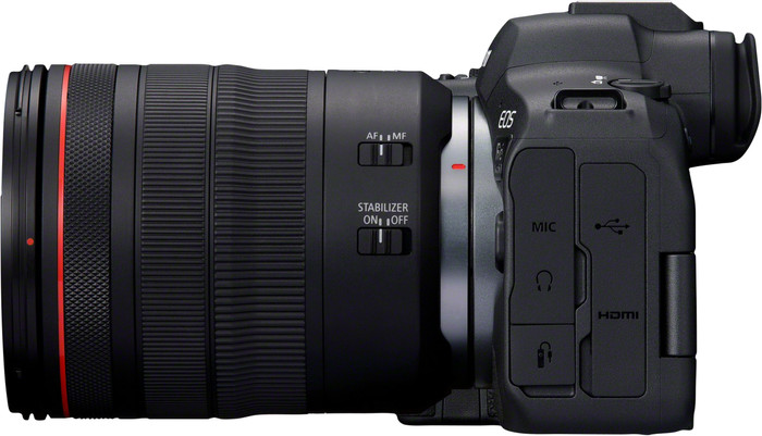 Canon EOS R6 Mark II + RF 24-105mm f/4L IS USM left side