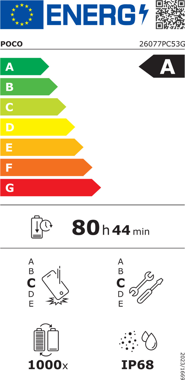POCO F9 Pro 256GB Schwarz 5G energielabel