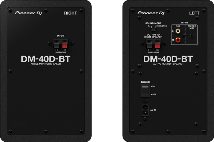 Pioneer DJ DM-40D-BT Schwarz rückseite
