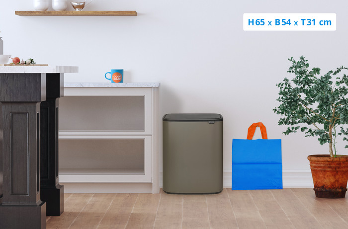 Brabantia Bo Touch Bin 2 x 30 Liter Platin + Müllsäcke (120 Stück) visuelles Coolblue 1