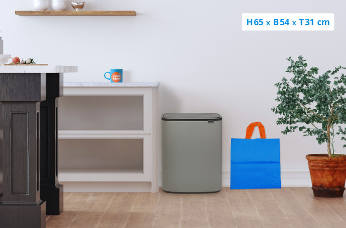 Brabantia Bo Touch Bin 2 x 30 Liter Mineral Concrete Grey visuelles Coolblue 1