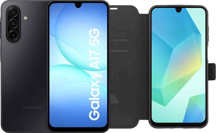 Samsung Galaxy A17 128GB Schwarz 5G + BlueBuilt Book Case Schwarz Main Image