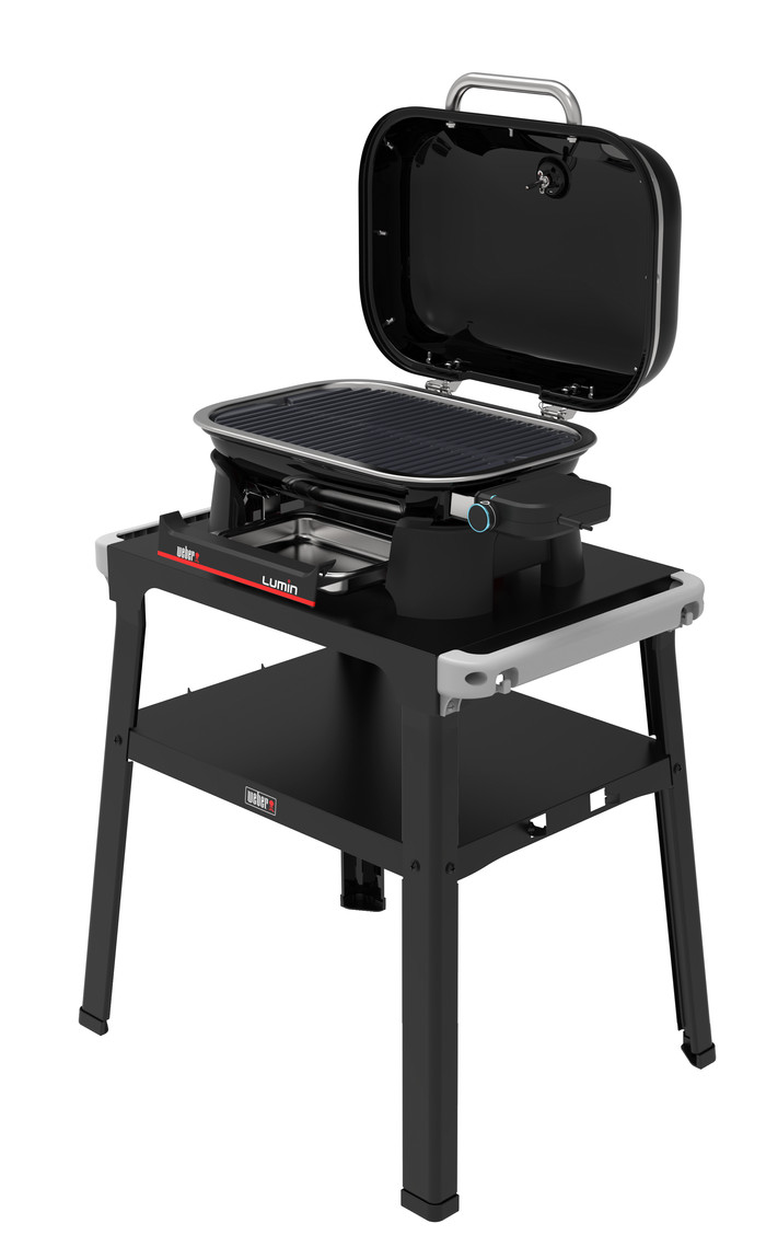 Weber Lumin Compact Black mit Untergestell innen