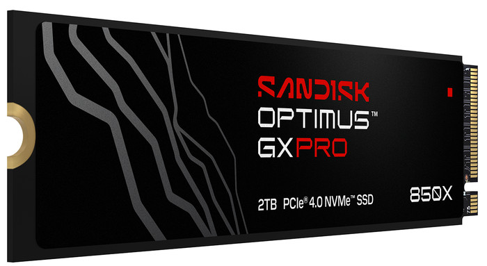 SANDISK Optimus GX PRO 850X 2TB Heatsink NVMe SSD front