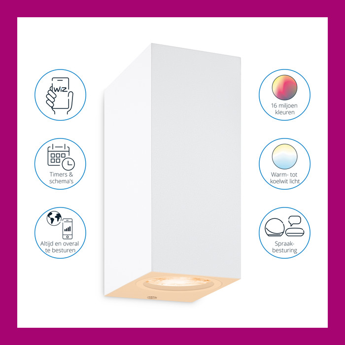 WiZ Up & Down Wall Lamp White - Colored and White Light - GU10 null