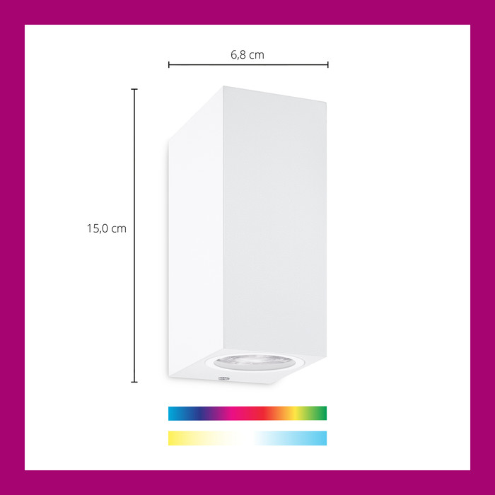 WiZ Up & Down Wall Lamp White - Colored and White Light - GU10 null