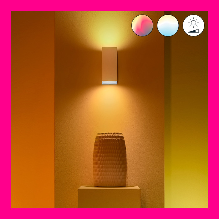 WiZ Up & Down Wall Lamp White - Colored and White Light - GU10 product in use