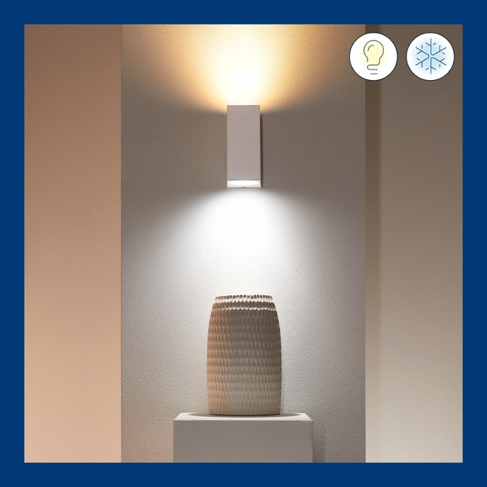 WiZ Up & Down Wandlampe Weiß - Weiß- und Farblicht - GU10 produkt in gebrauch