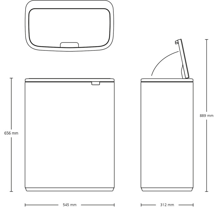 Brabantia Bo Touch Bin 2x 30L Platinum visual supplier