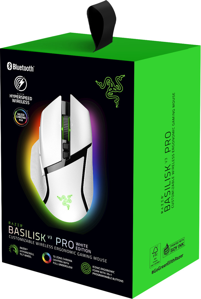 Razer Basilisk V3 Pro Wireless Gaming Mouse - White null