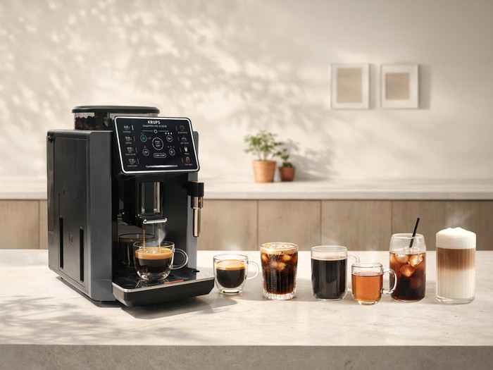 Krups Sensation Hot & Cold EA913H Black product in use