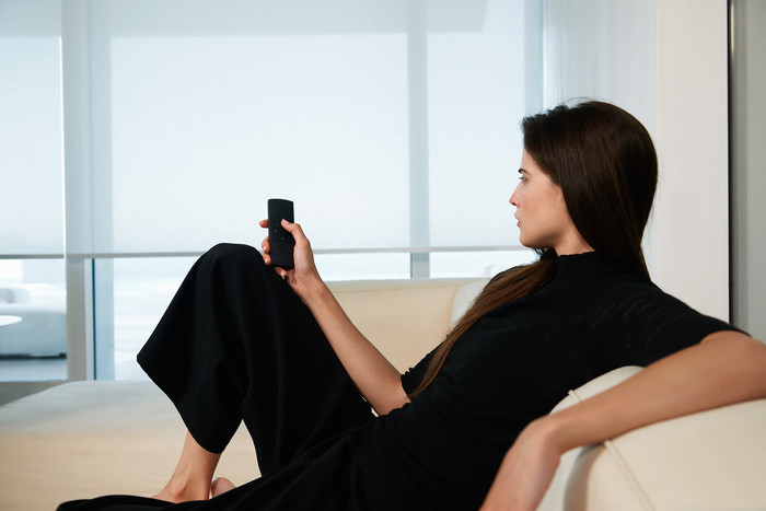 MotionBlinds Retrofit Roller Blind Motor with Bluetooth product in use