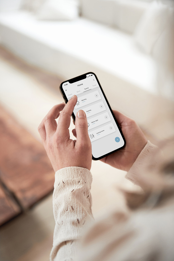 MotionBlinds Curtain Motor and Rails (475cm) product in use