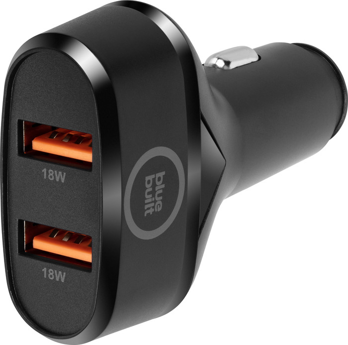 BlueBuilt Quick Charge Autoladegerät mit 2 USB-A-Ports 18W Schwarz Main Image