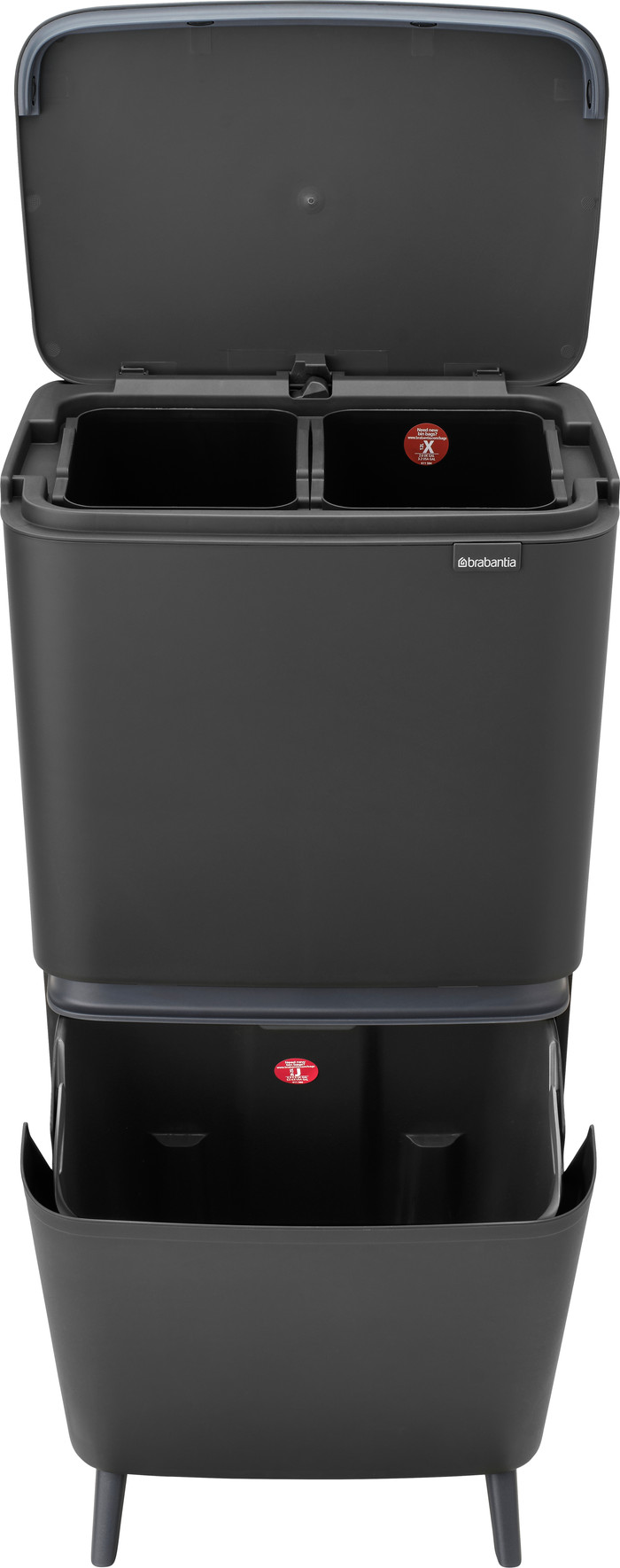 Brabantia SortUp Recycle Hi Mülleimer 20+25L Grau detail