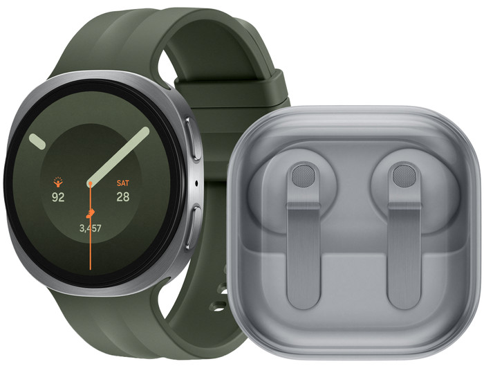 Samsung Galaxy Watch9 5G Silber/Grün 44 mm + Samsung Galaxy Buds4 Weiß Main Image