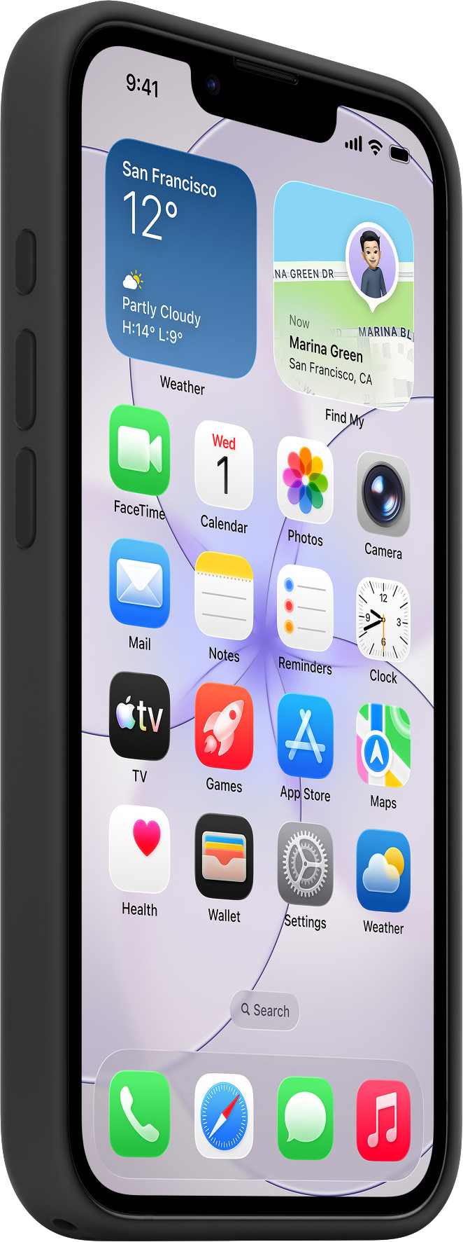 Apple iPhone 17e Backcover mit MagSafe Schwarz rechte seite