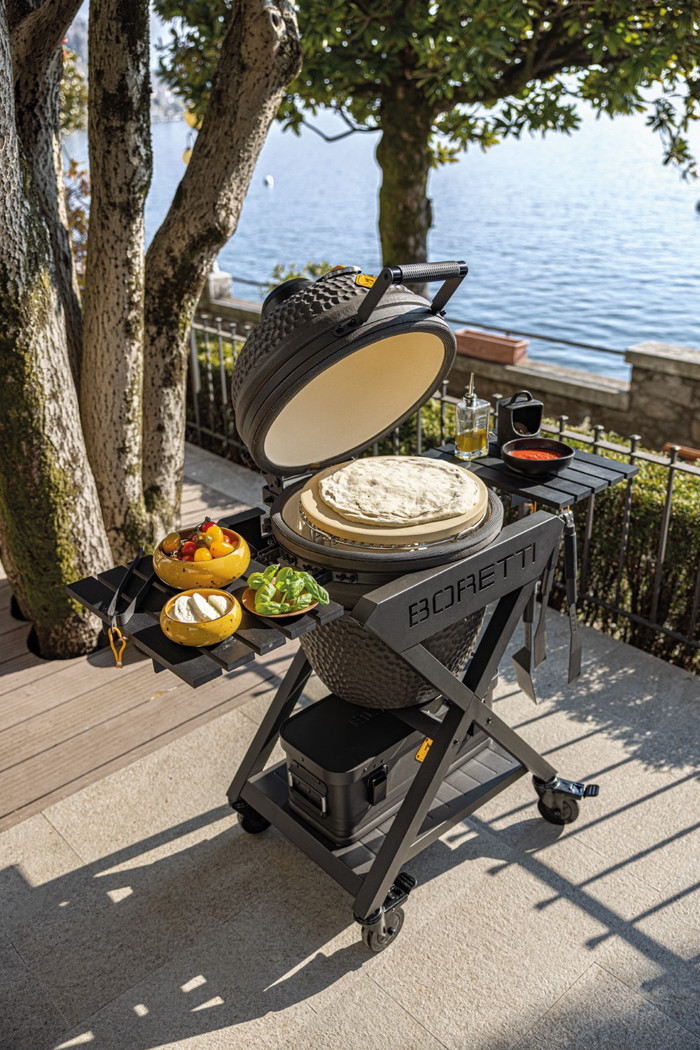 Boretti Grill Pizzastein 36 cm produkt in gebrauch