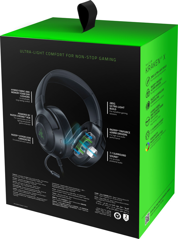 Razer Kraken V3 X USB Gaming-Headset verpackung