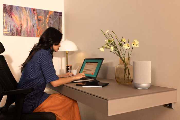 Denon Home 200 Silver product in use