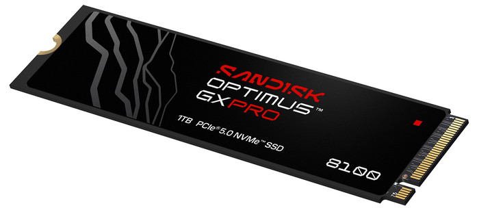 SANDISK Optimus GX PRO 8100 1TB PCIe 5.0 NVMe-SSD vorne