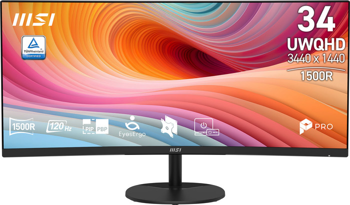 MSI PRO MP341CQ E12 Curved vorne