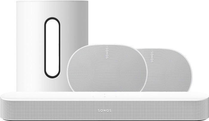 Sonos Beam Gen2 White + Era 300 + Sub Mini White Main Image