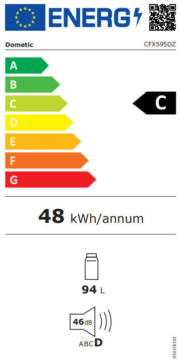 Dometic CFX5 95DZ energy label