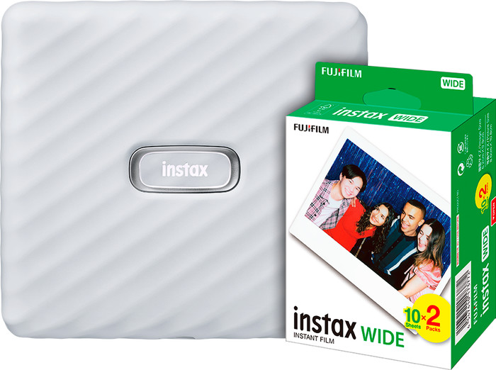 Fujifilm Instax Link WIDE Weiß + Fujifilm Instax WIDE Film 10 x 2er-Pack Main Image