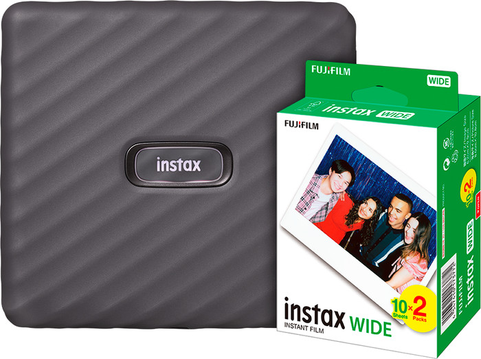 Fujifilm Instax Link WIDE Grau + Fujifilm Instax WIDE Film 10 x 2er-Pack Main Image