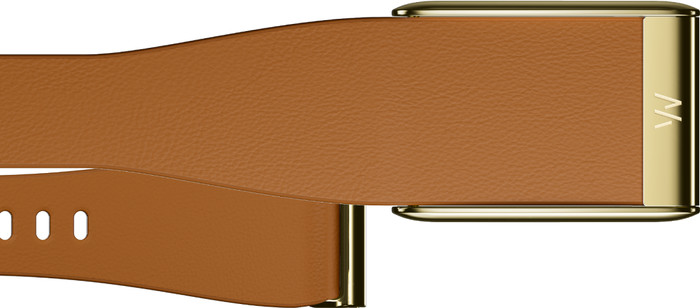 WHOOP 5.0 LeatherLuxe Tapered Band Braun/Gold S/M Main Image