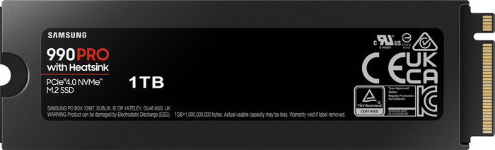 Samsung 990 Pro 1TB Heatsink NVMe SSD back