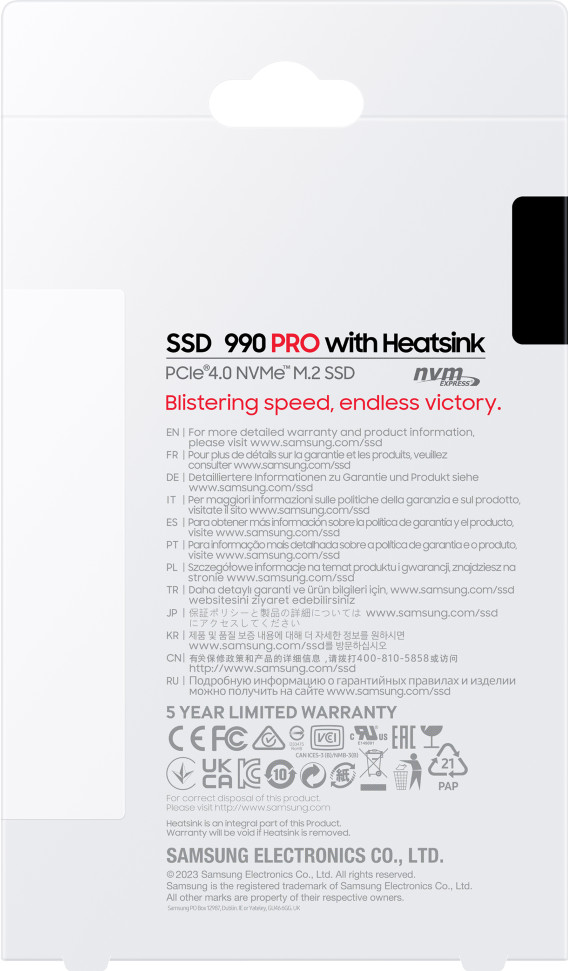 Samsung 990 Pro 1TB Heatsink NVMe SSD null