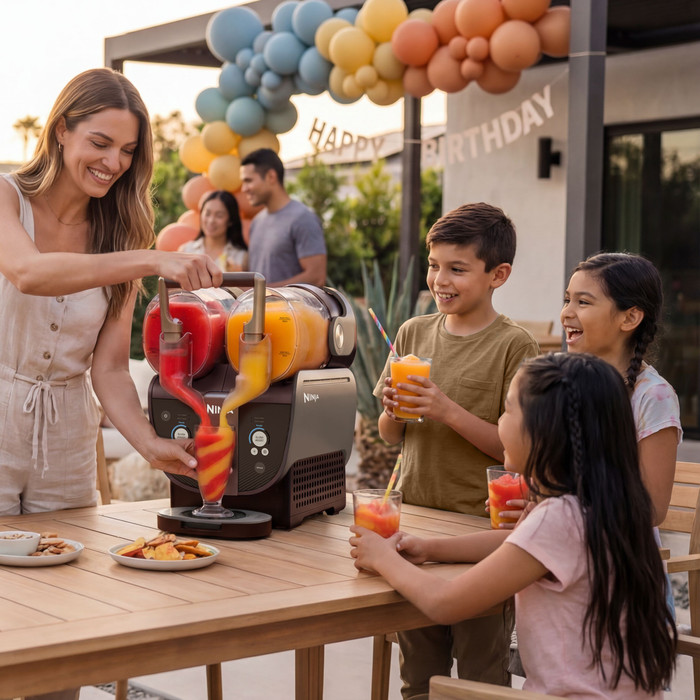Ninja SLUSHi Twist Frozen Drink Maker Mokka FS702EUBR produkt in gebrauch