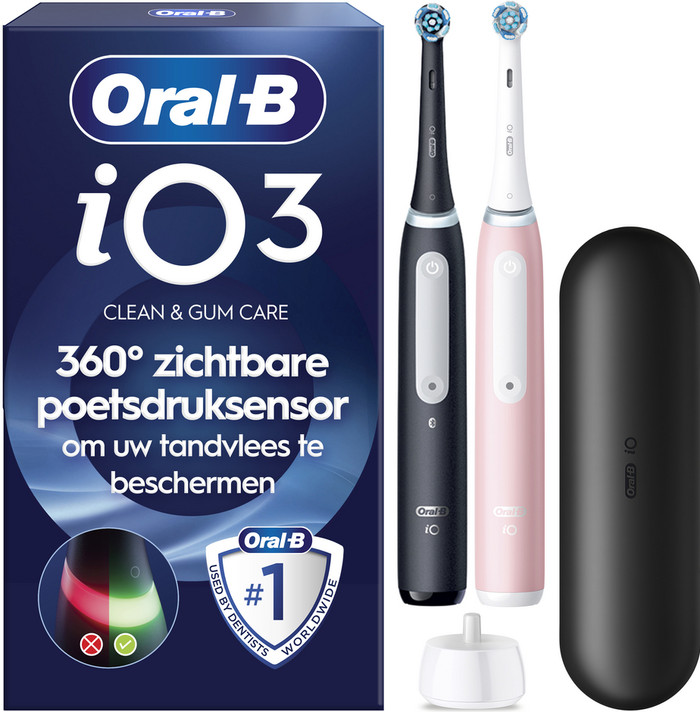 Oral-B iO 3N Black and Pink Duo Pack packaging