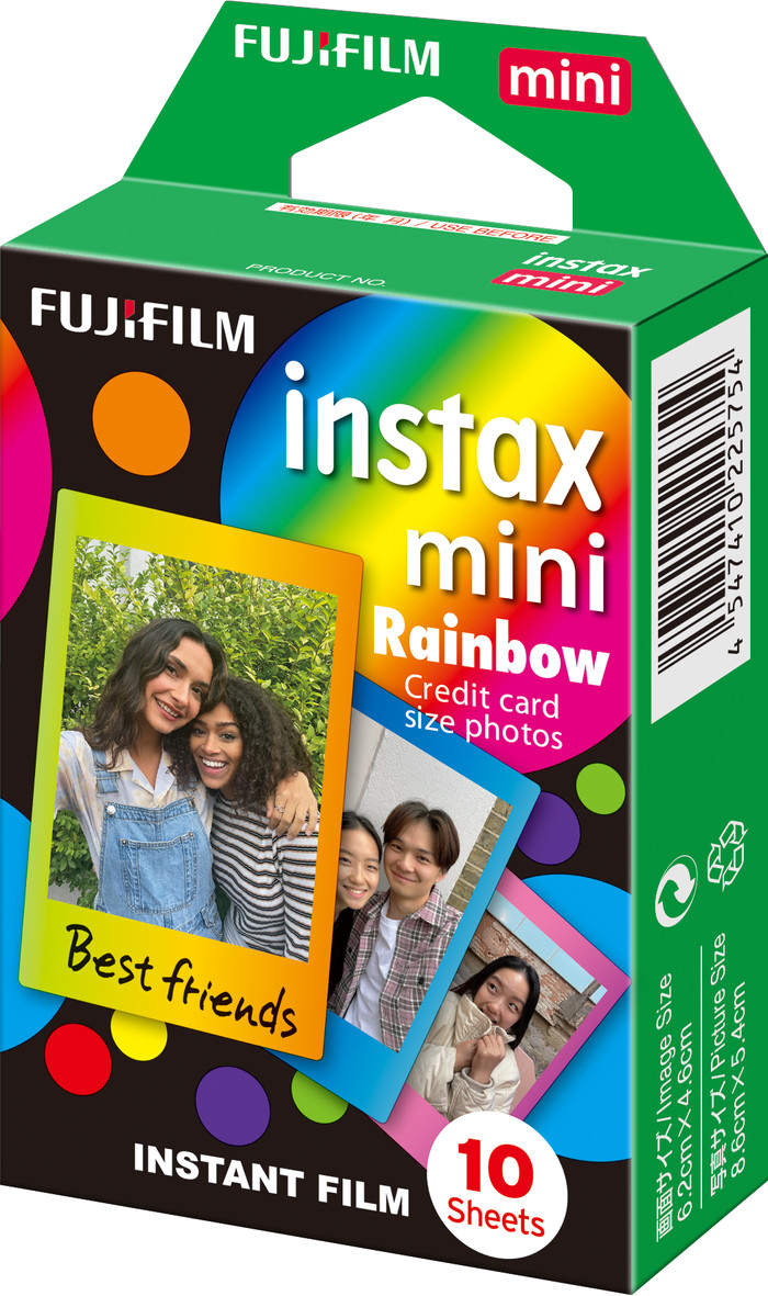 Fujifilm Instax Colorfilm Mini Rainbow (10 sheets) packaging