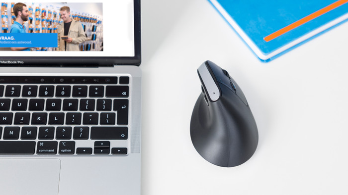 BlueBuilt Summus Ergonomische Kabellose Vertikale Maus oberseite