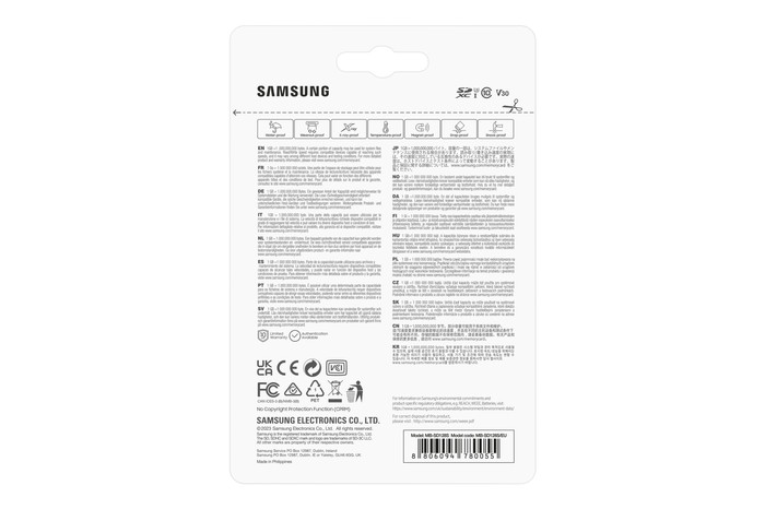 Samsung SDXC PRO Plus 128GB 130MB/s packaging